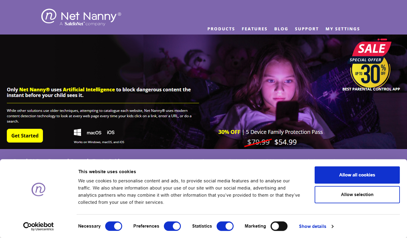 Net Nanny app screenshot