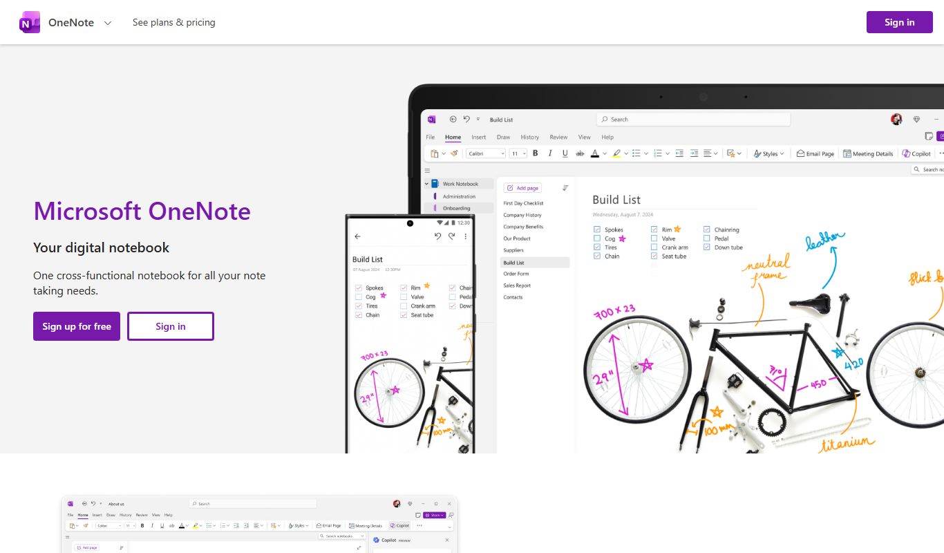 Screenshot of the OneNote Web Clipper interface