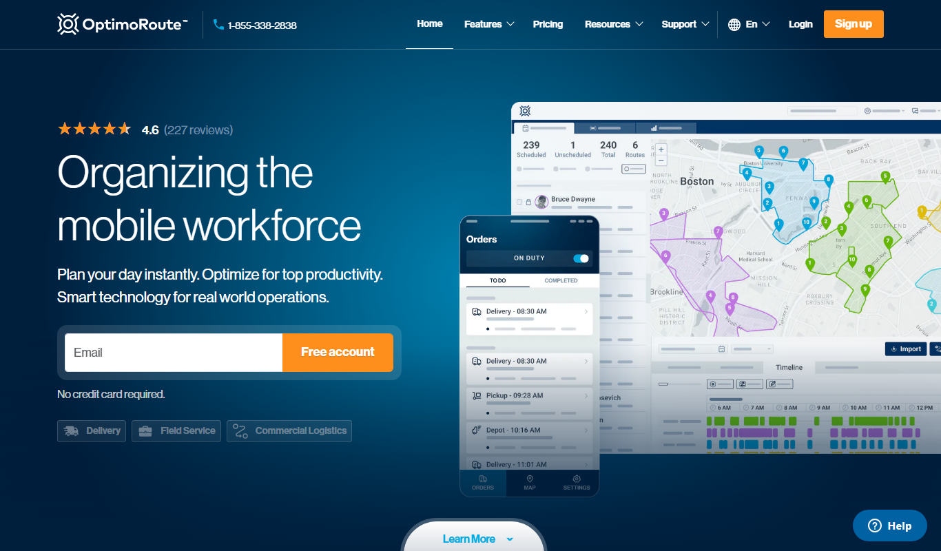 OptimoRoute app screenshot