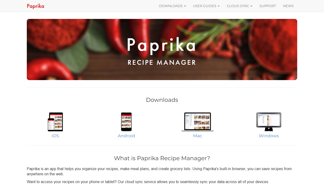 Paprika Recipe Manager app screenshot