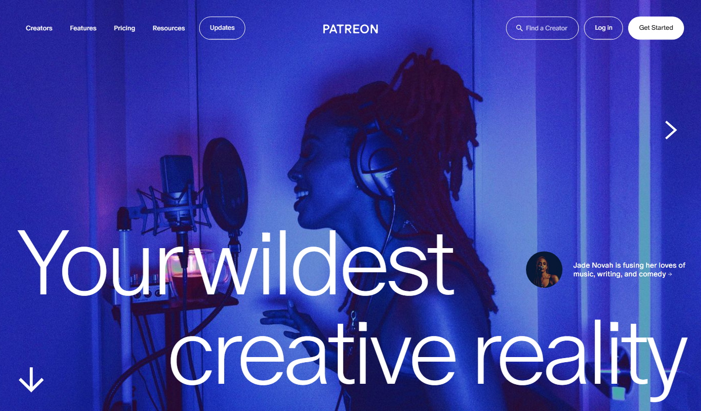 Patreon app screenshot