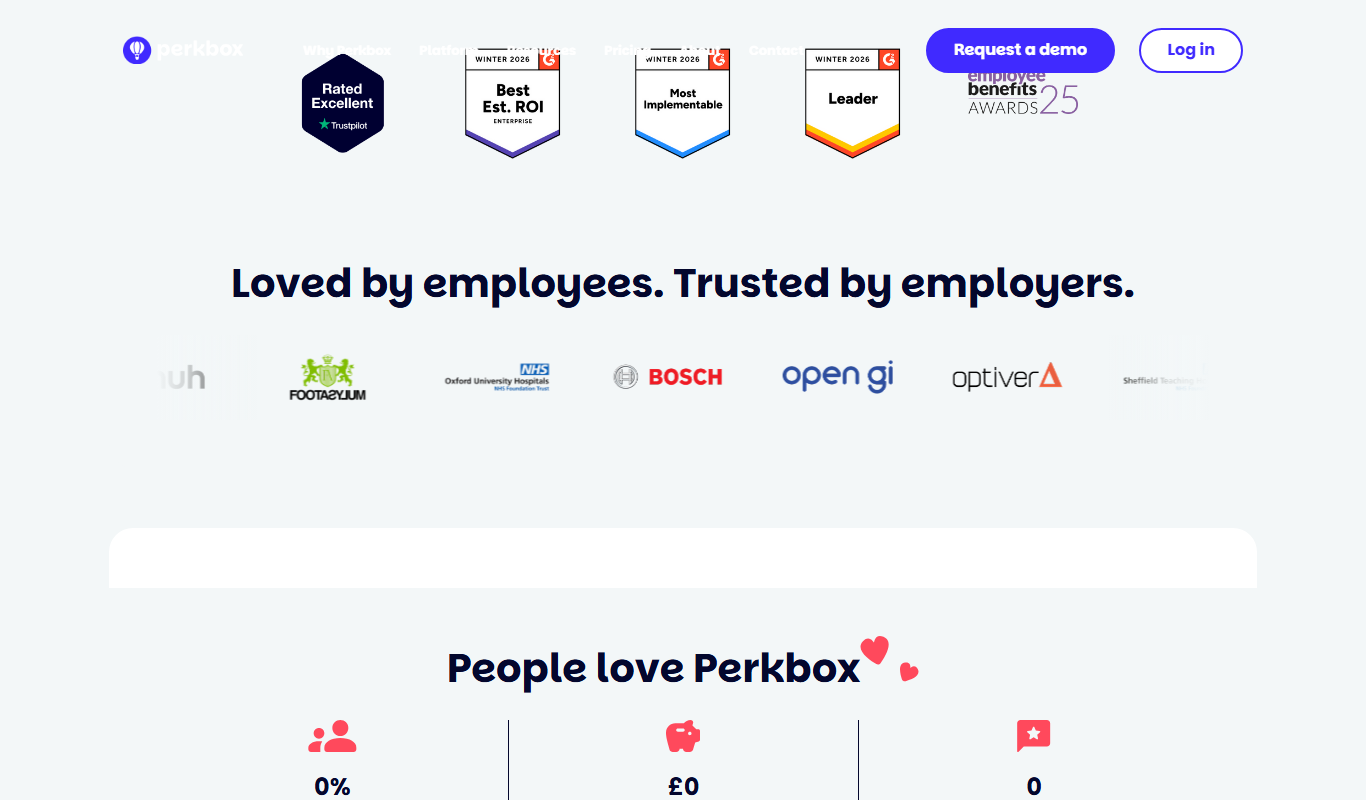 Screenshot of the Perkbox interface