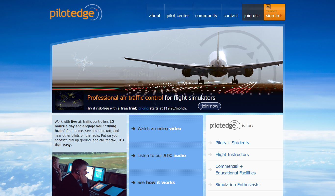 Screenshot of the PilotEdge interface