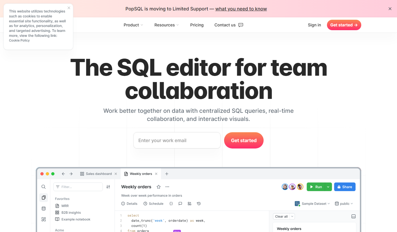 PopSQL app screenshot