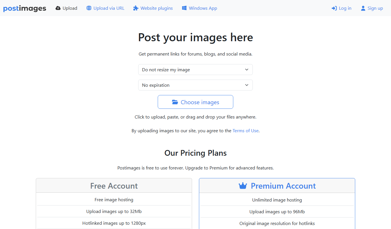 Postimages app screenshot