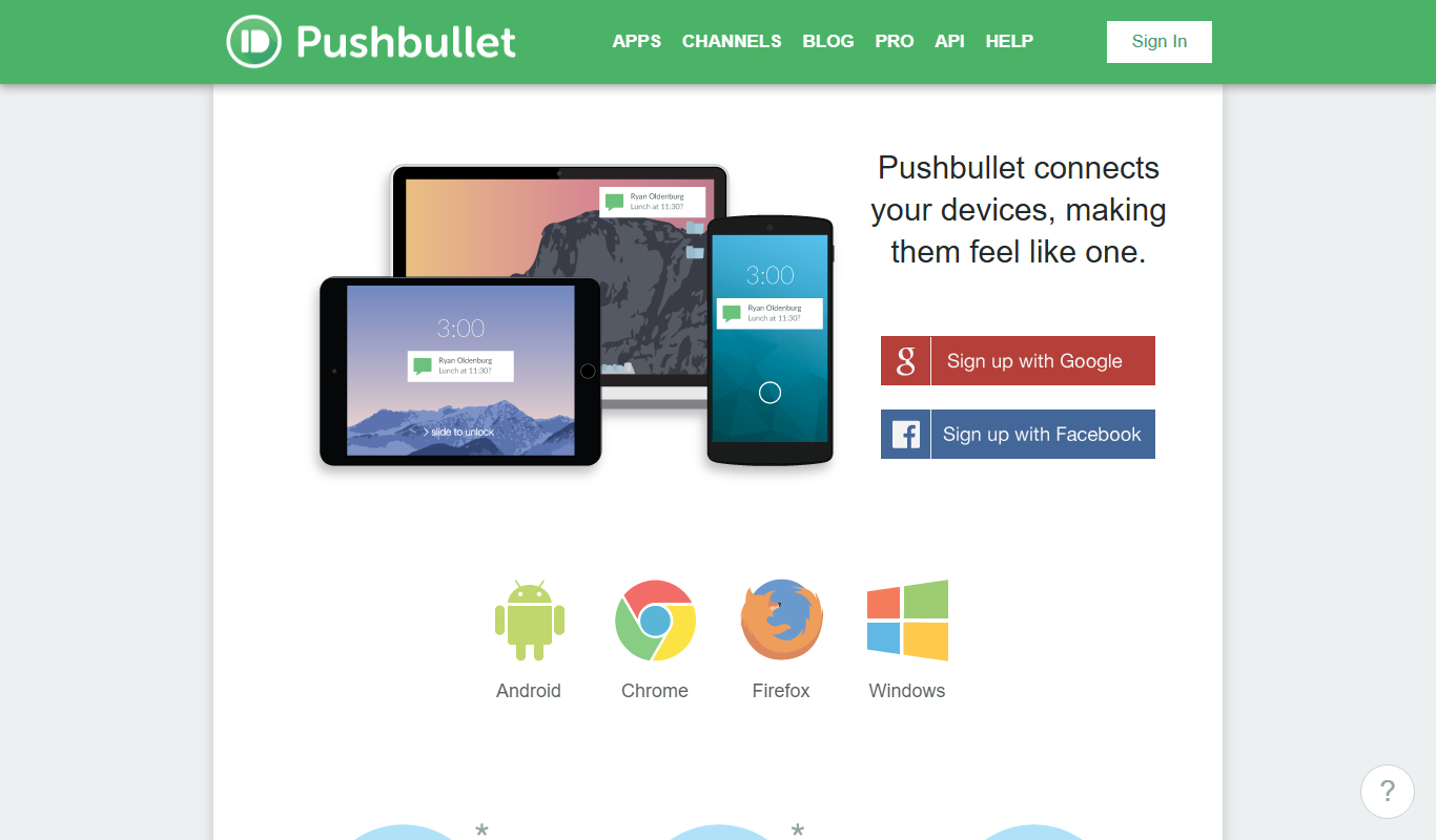 Pushbullet app screenshot