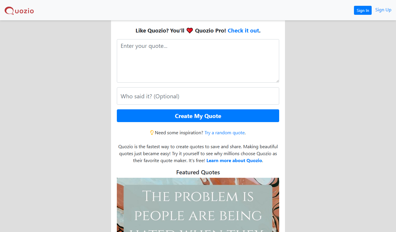 Quozio app screenshot