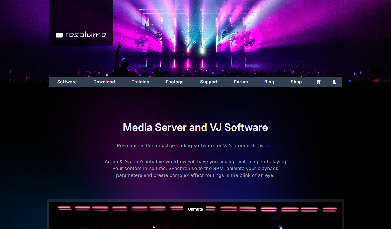 Resolume Arena app screenshot