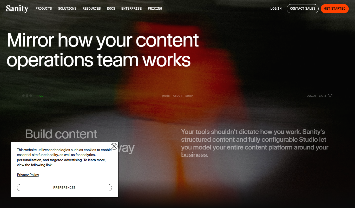 Sanity app screenshot