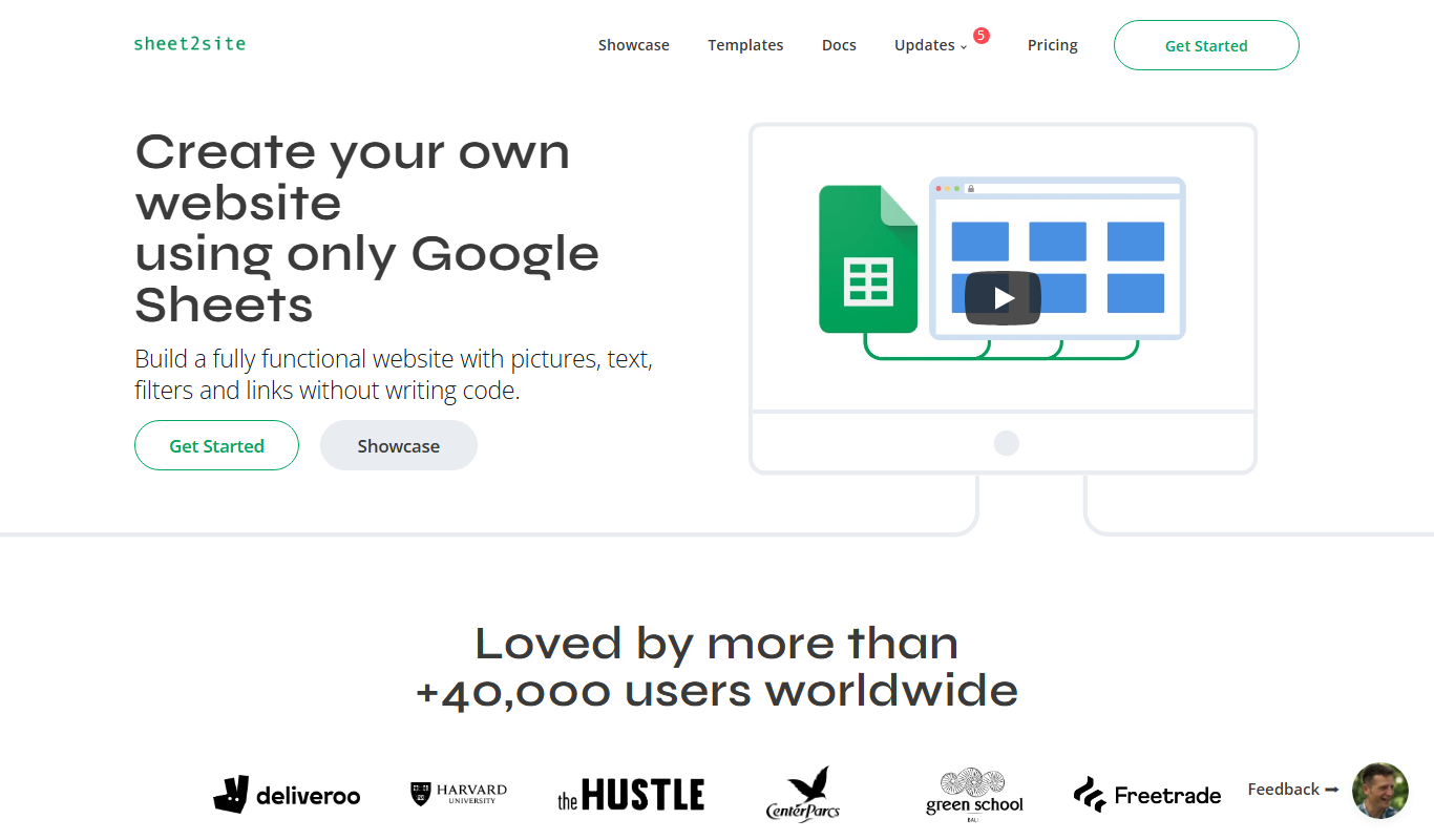 Sheet2Site app screenshot