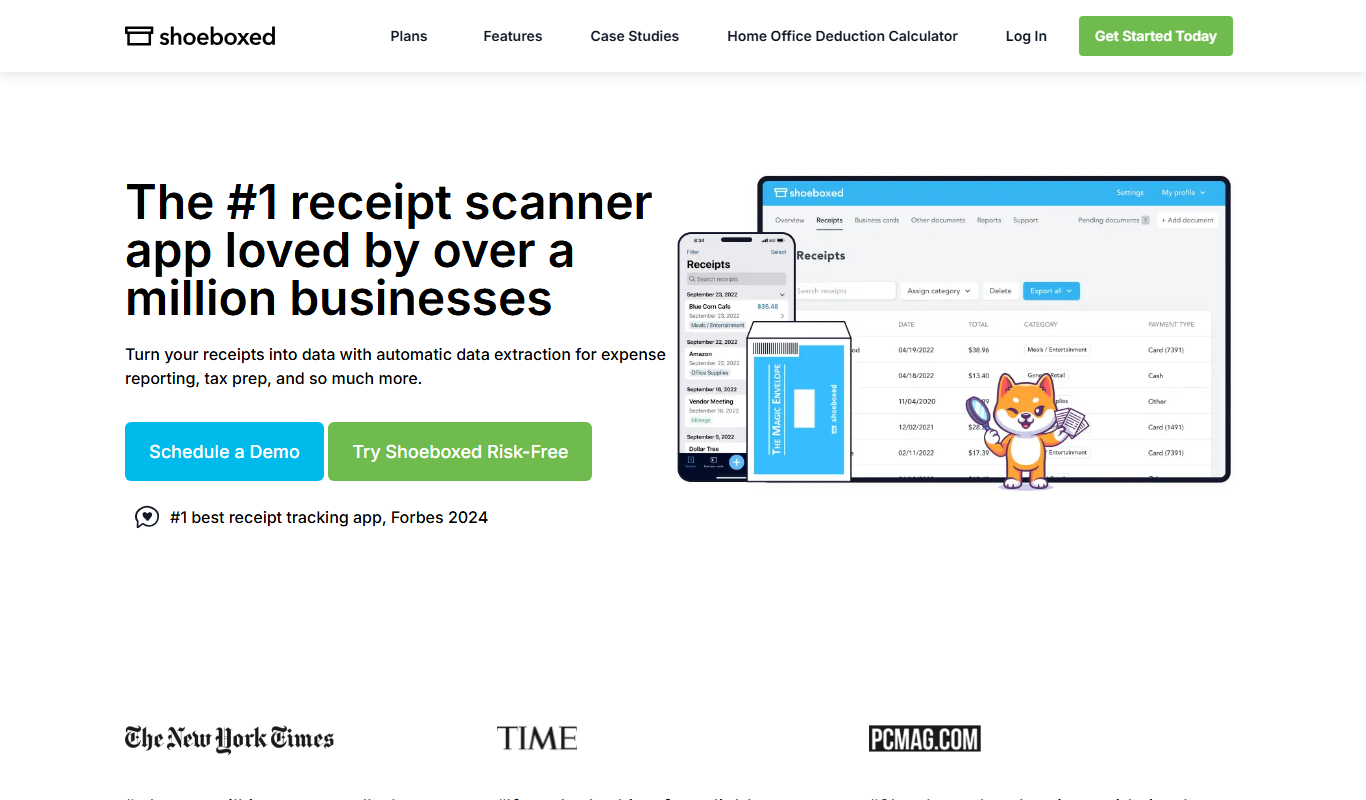 Shoeboxed app screenshot