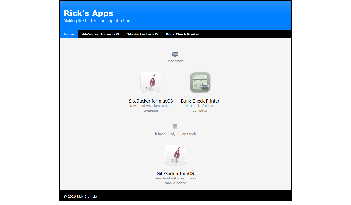 SiteSucker app screenshot