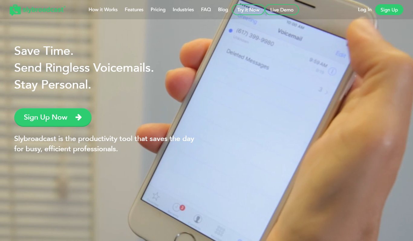 Slybroadcast app screenshot