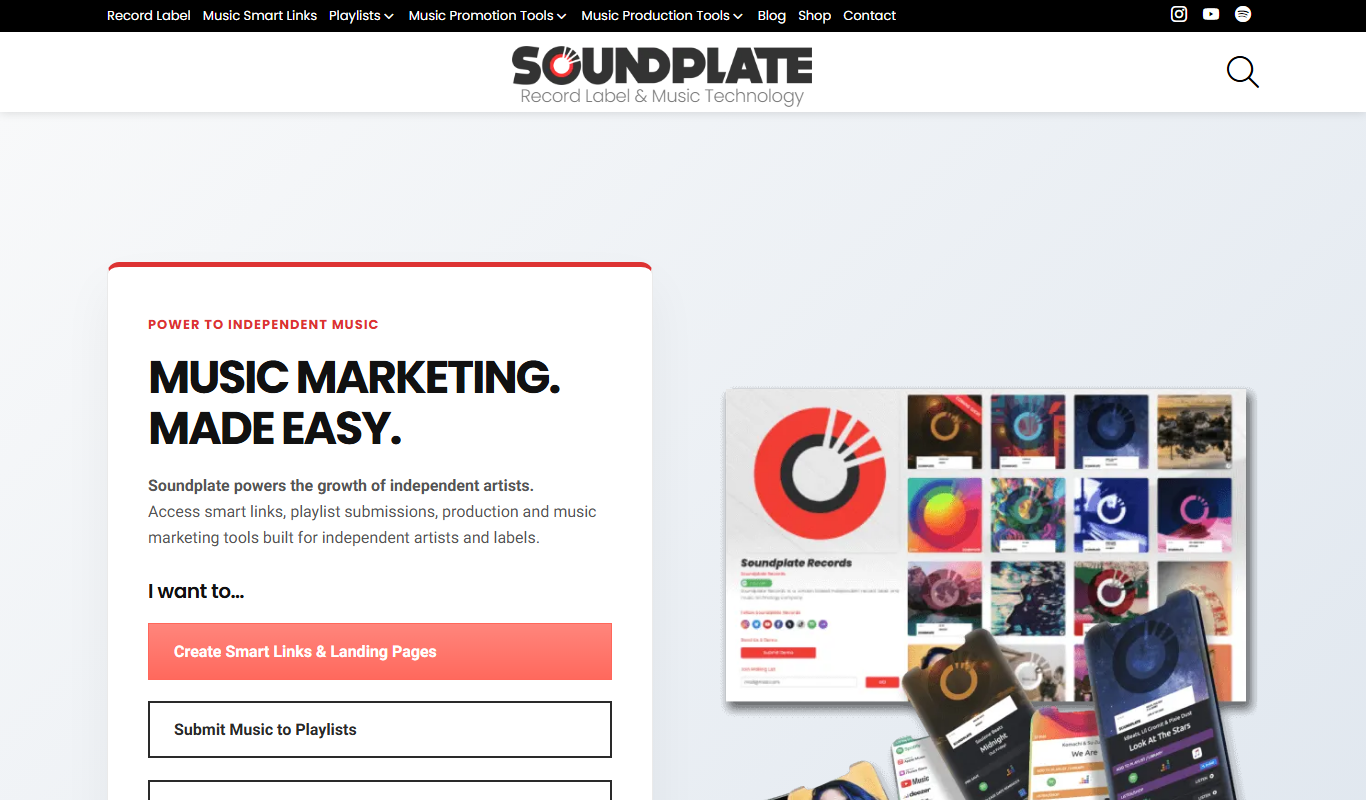 Screenshot of the Soundplate interface