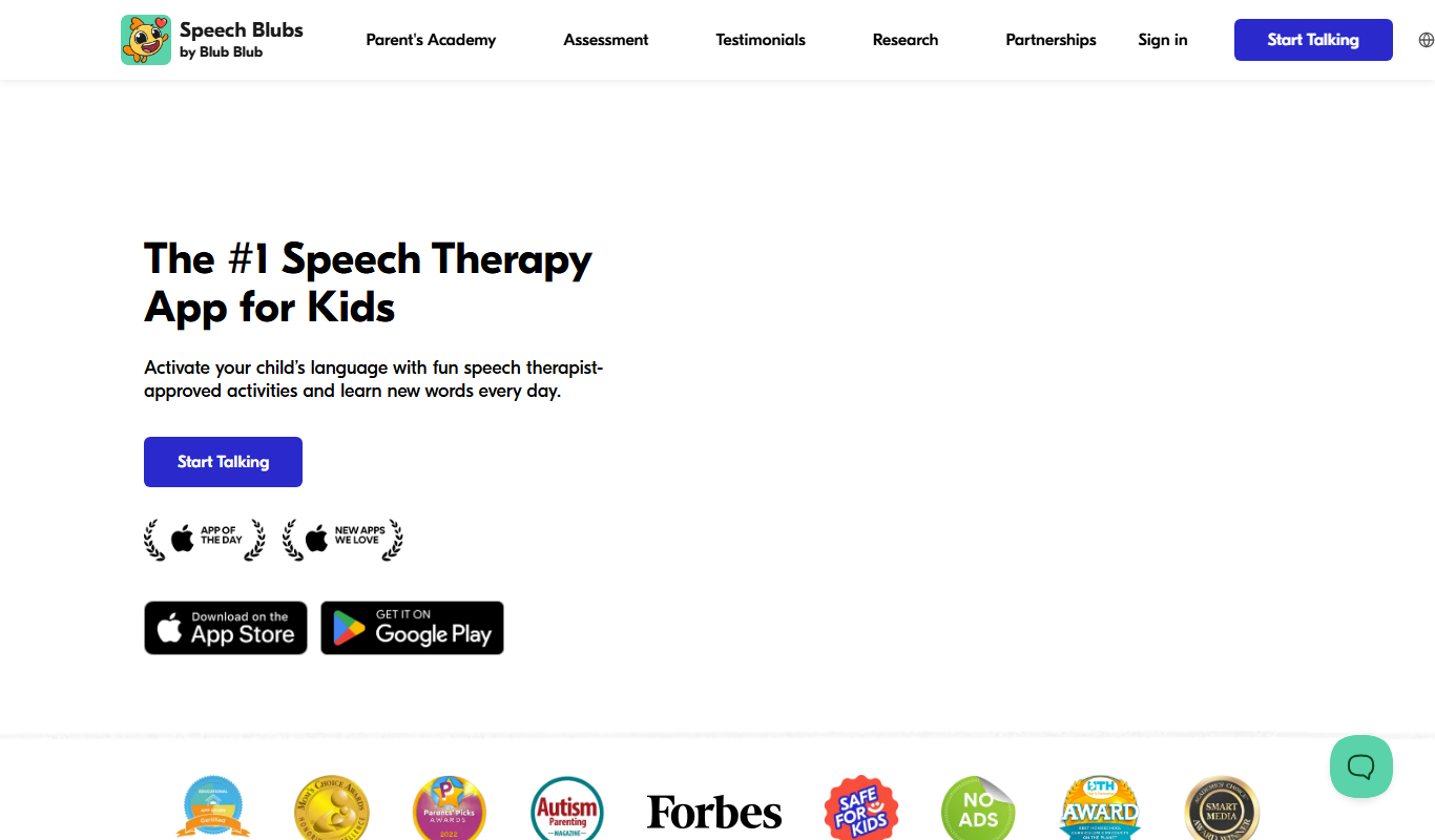 Speech Blubs app screenshot