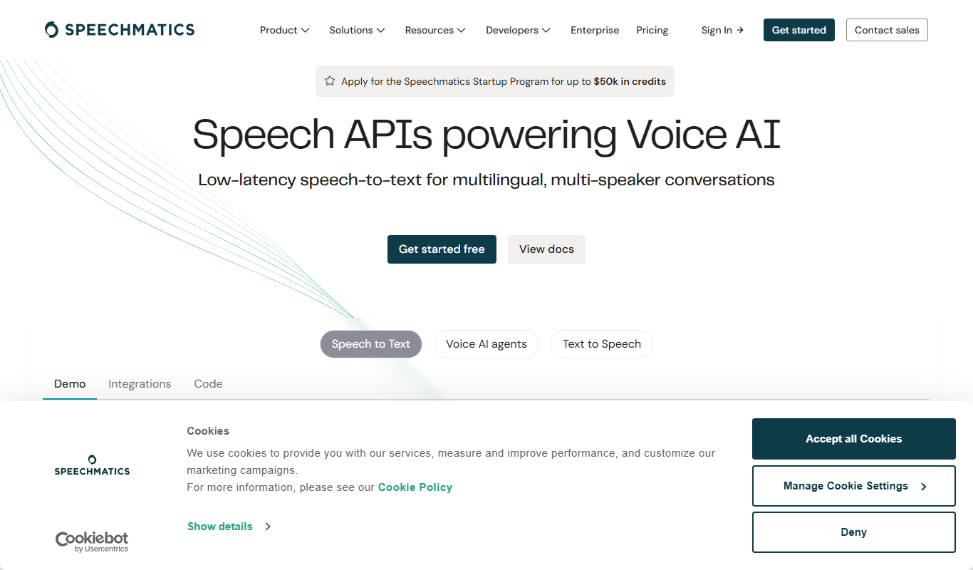 Speechmatics app screenshot