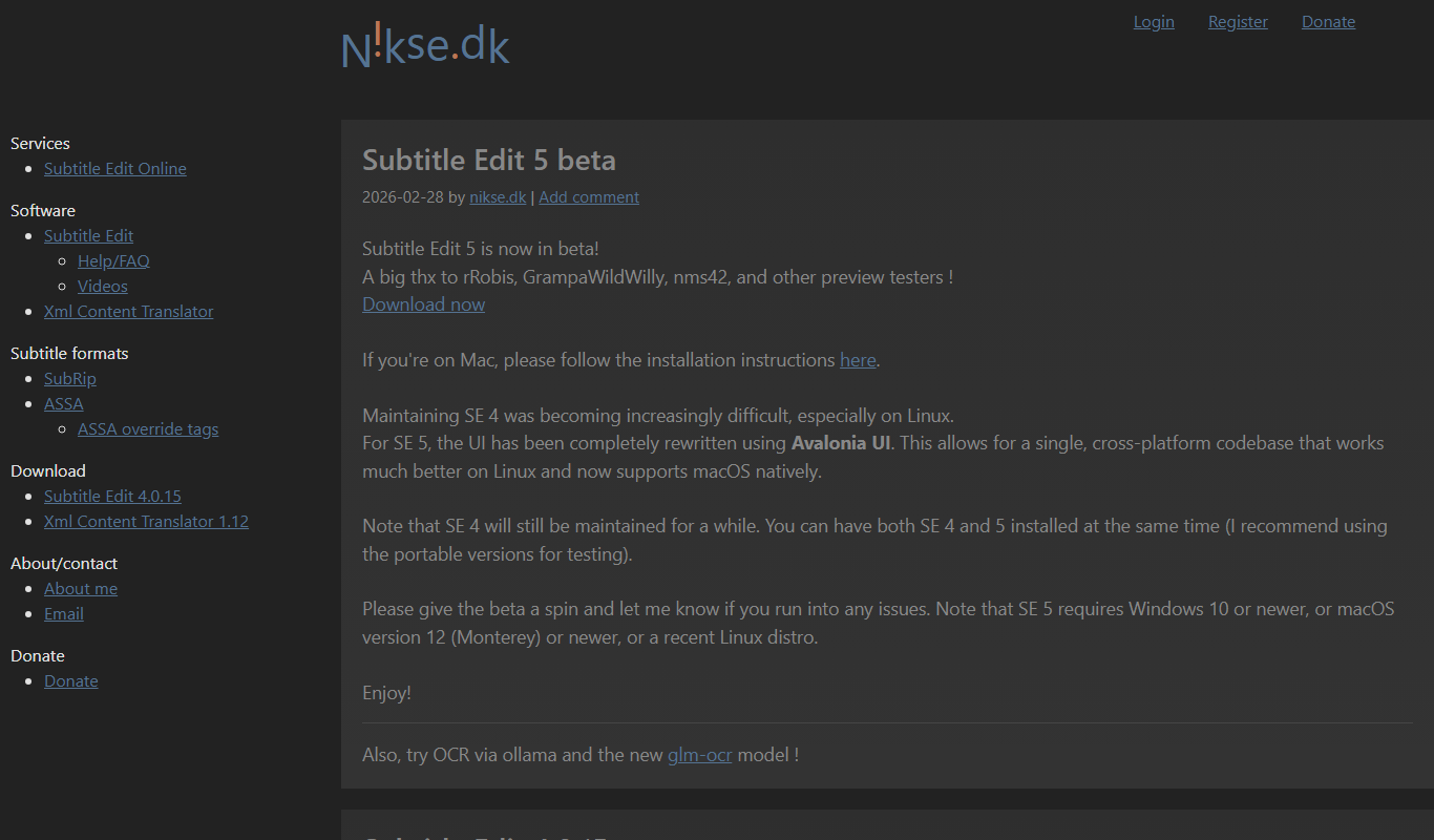 Subtitle Edit app screenshot