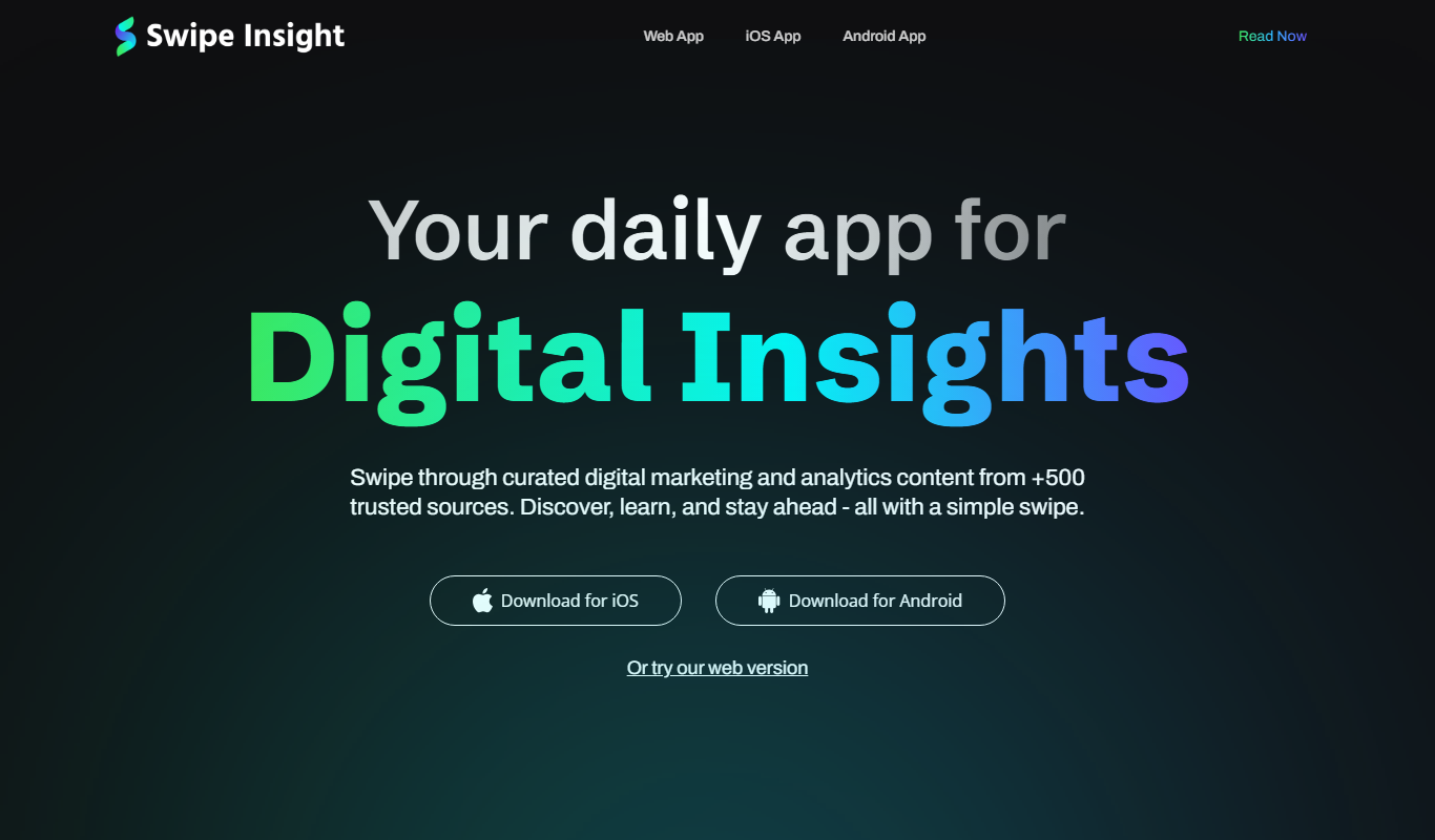 Screenshot of the Swipe Insight interface
