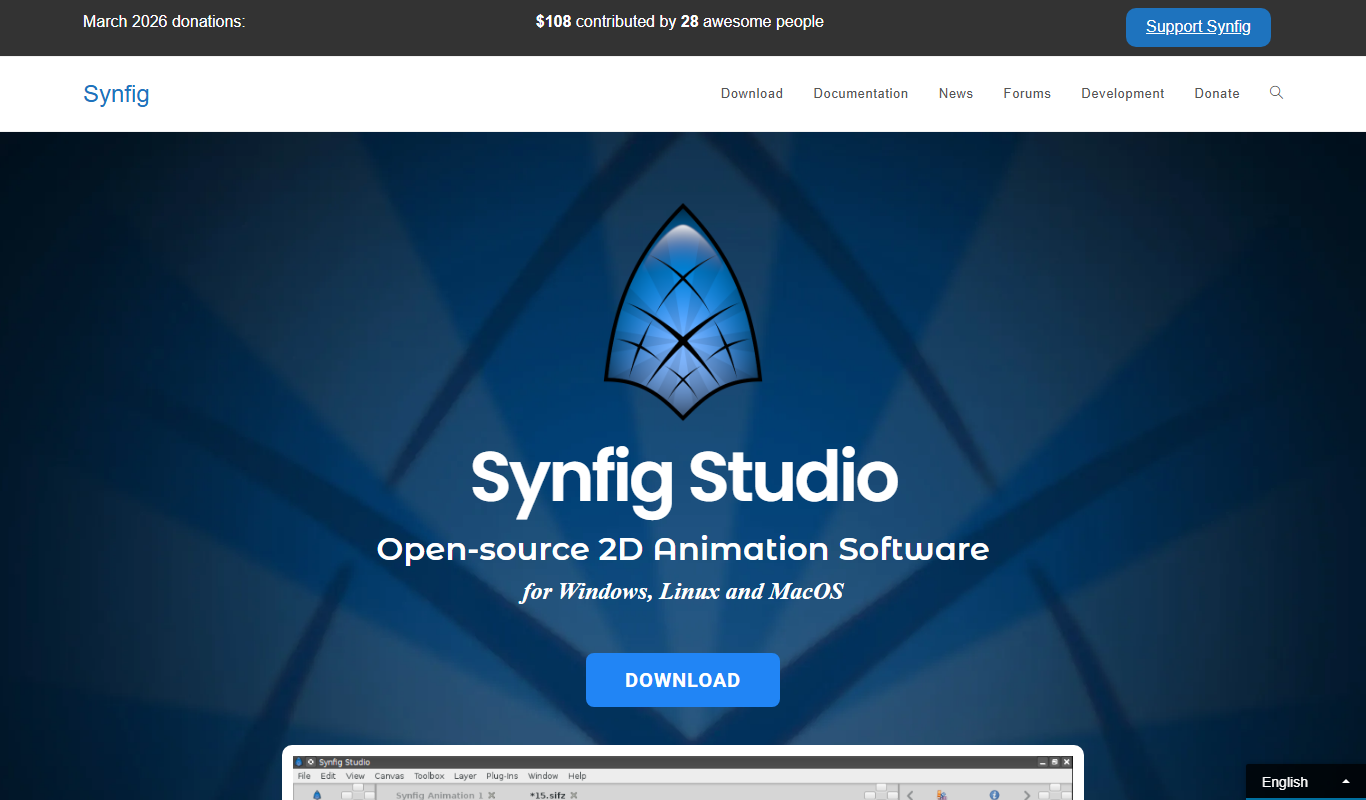 Synfig Studio app screenshot