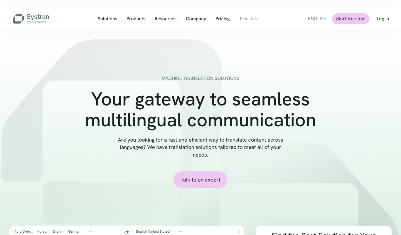 SYSTRAN app screenshot