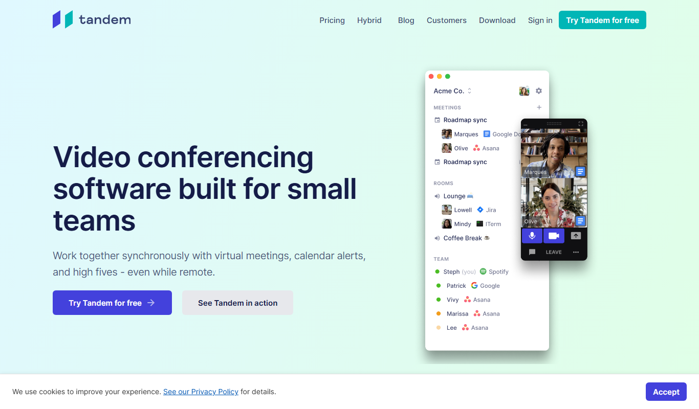 Tandem app screenshot