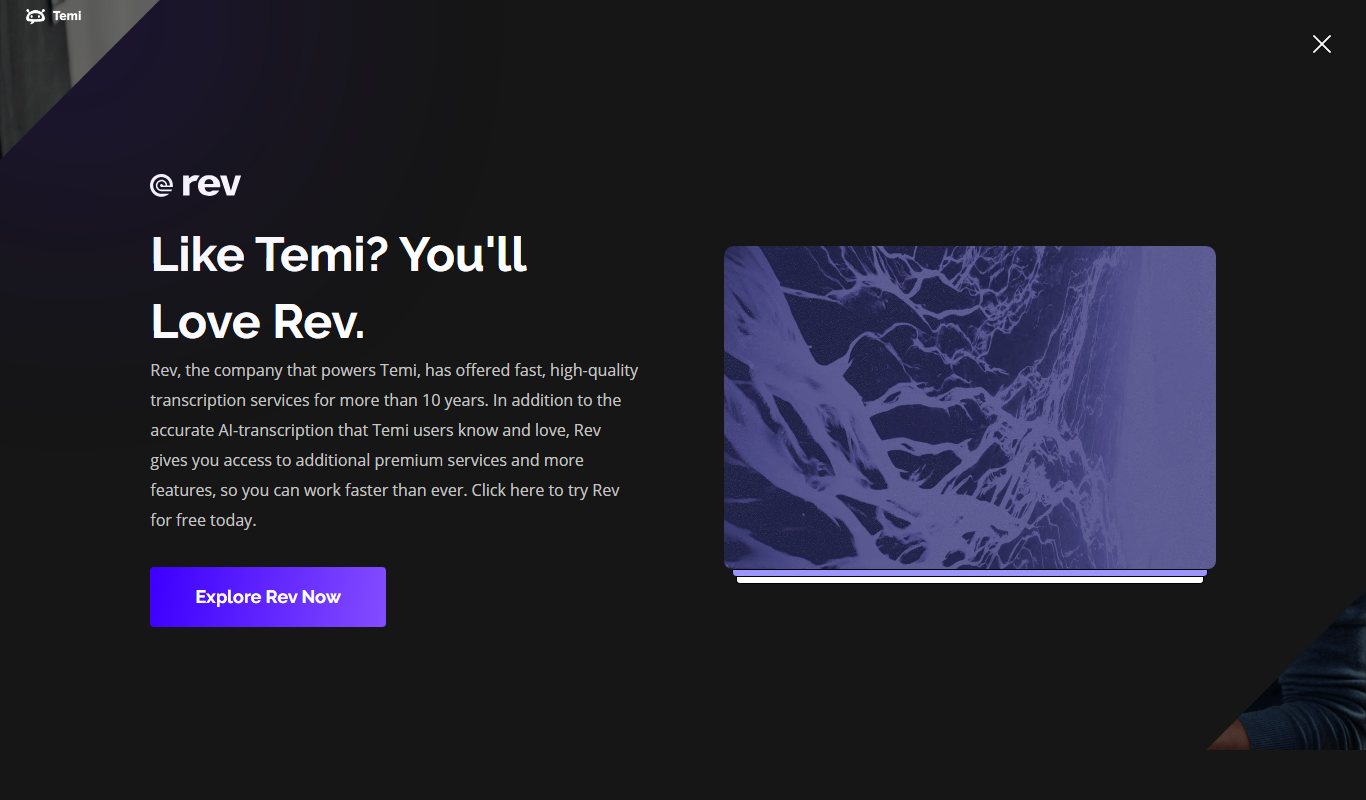 Temi app screenshot