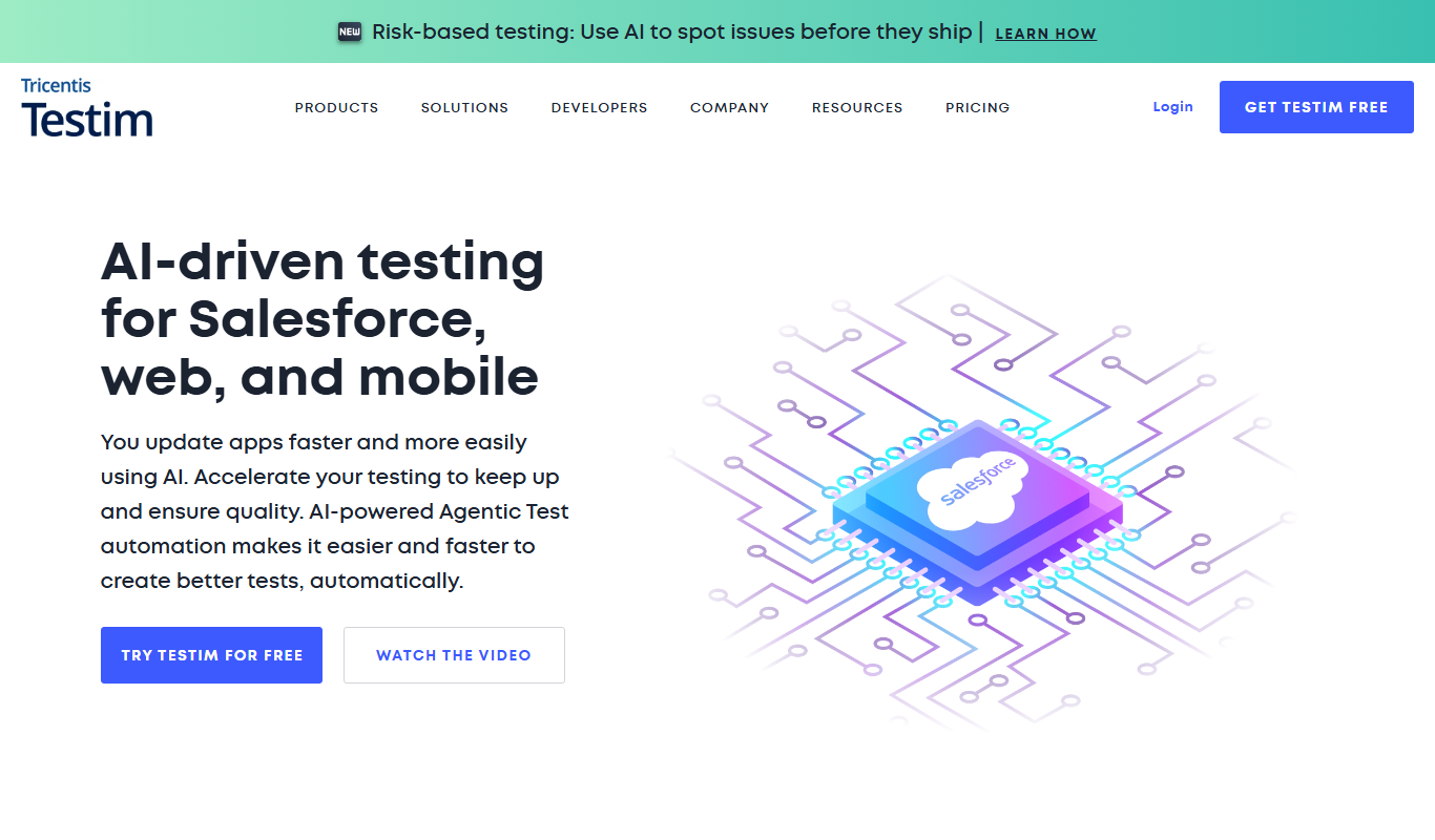 Testim app screenshot