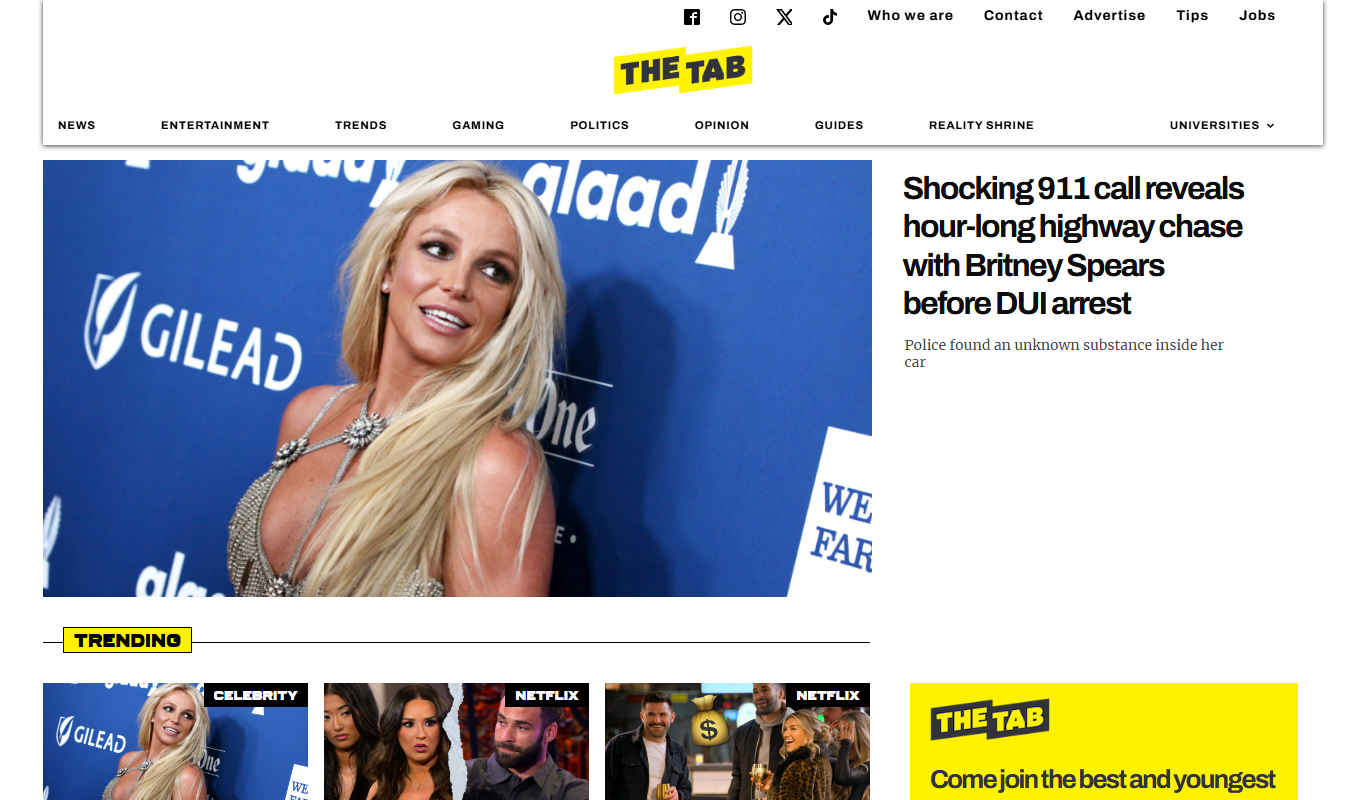The Tab app screenshot