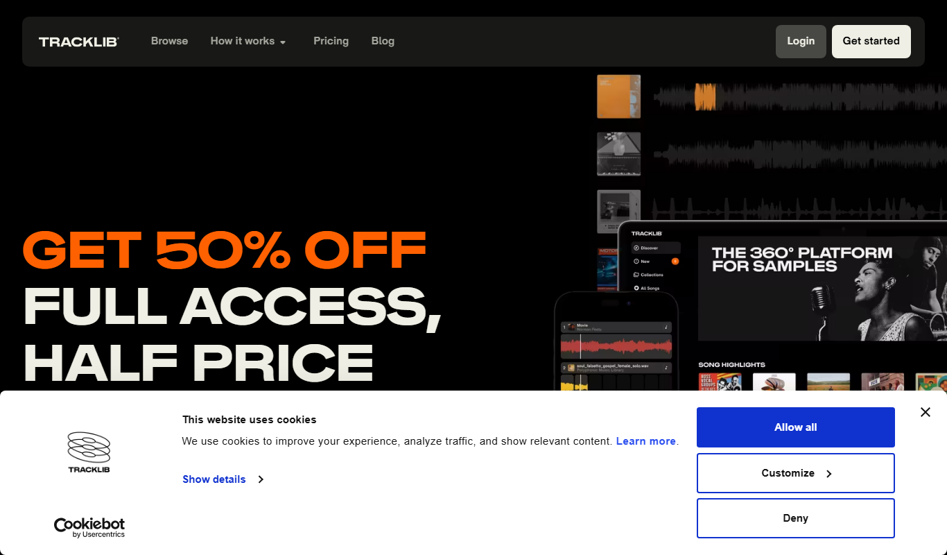 Screenshot of the Tracklib interface