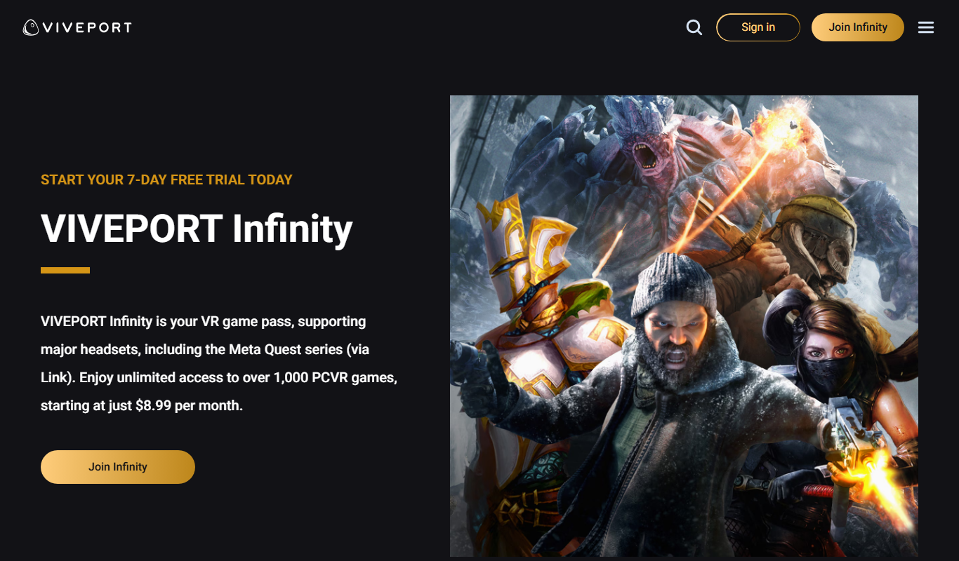 Screenshot of the Viveport interface
