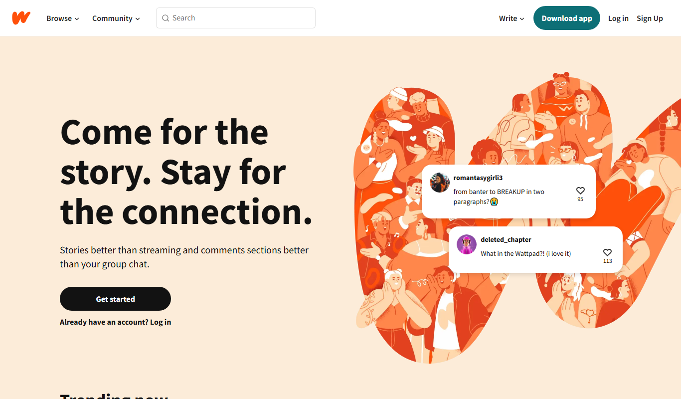 Wattpad app screenshot