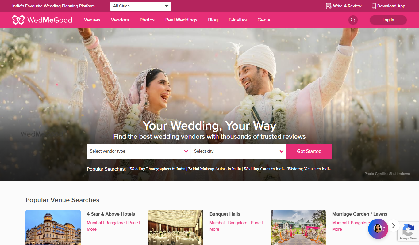 WedMeGood app screenshot