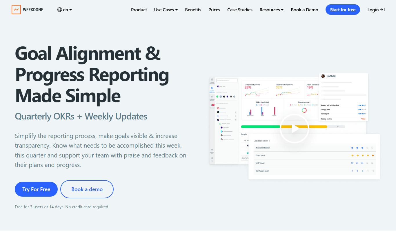 Weekdone app screenshot