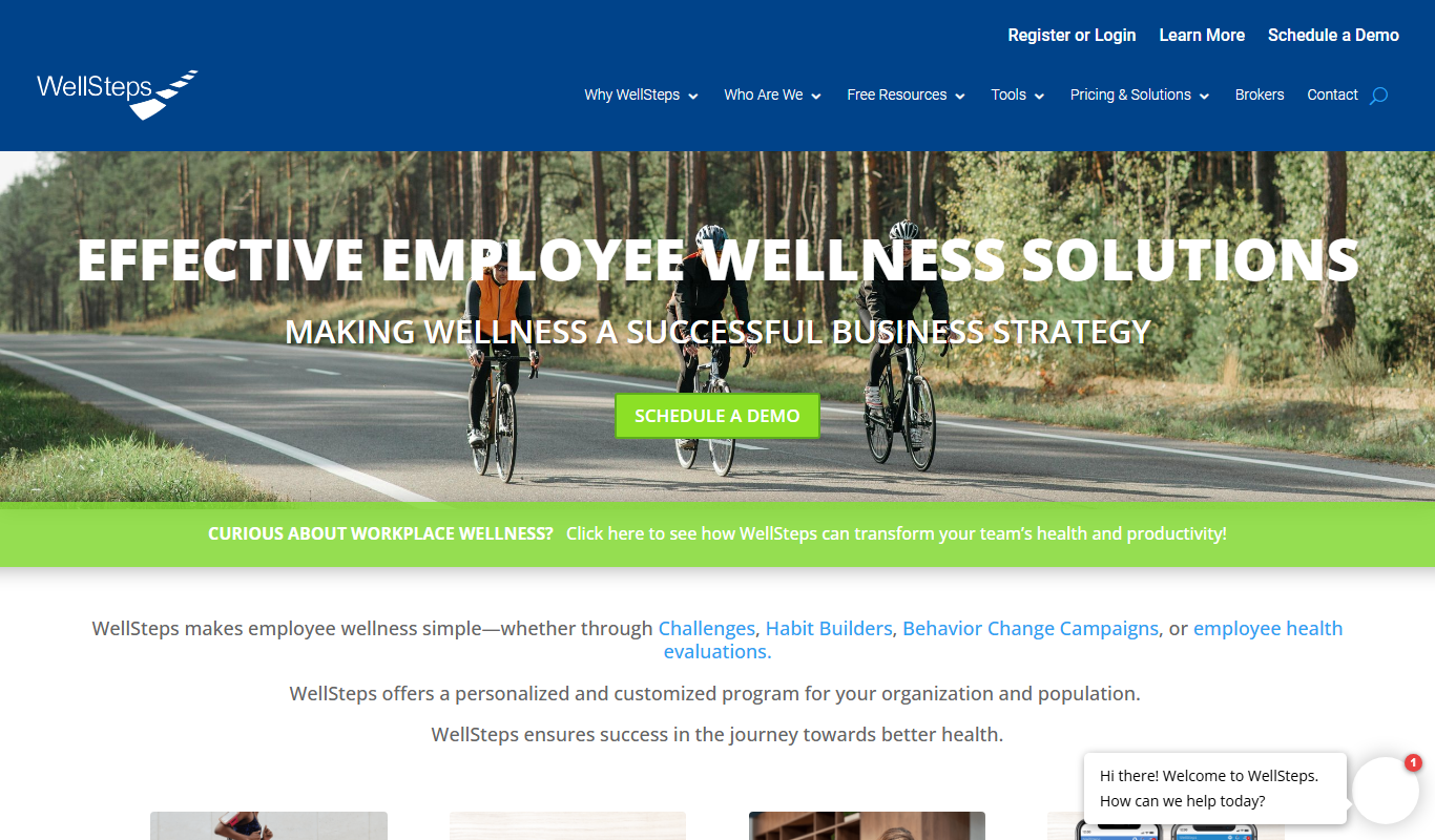 Screenshot of the WellSteps interface