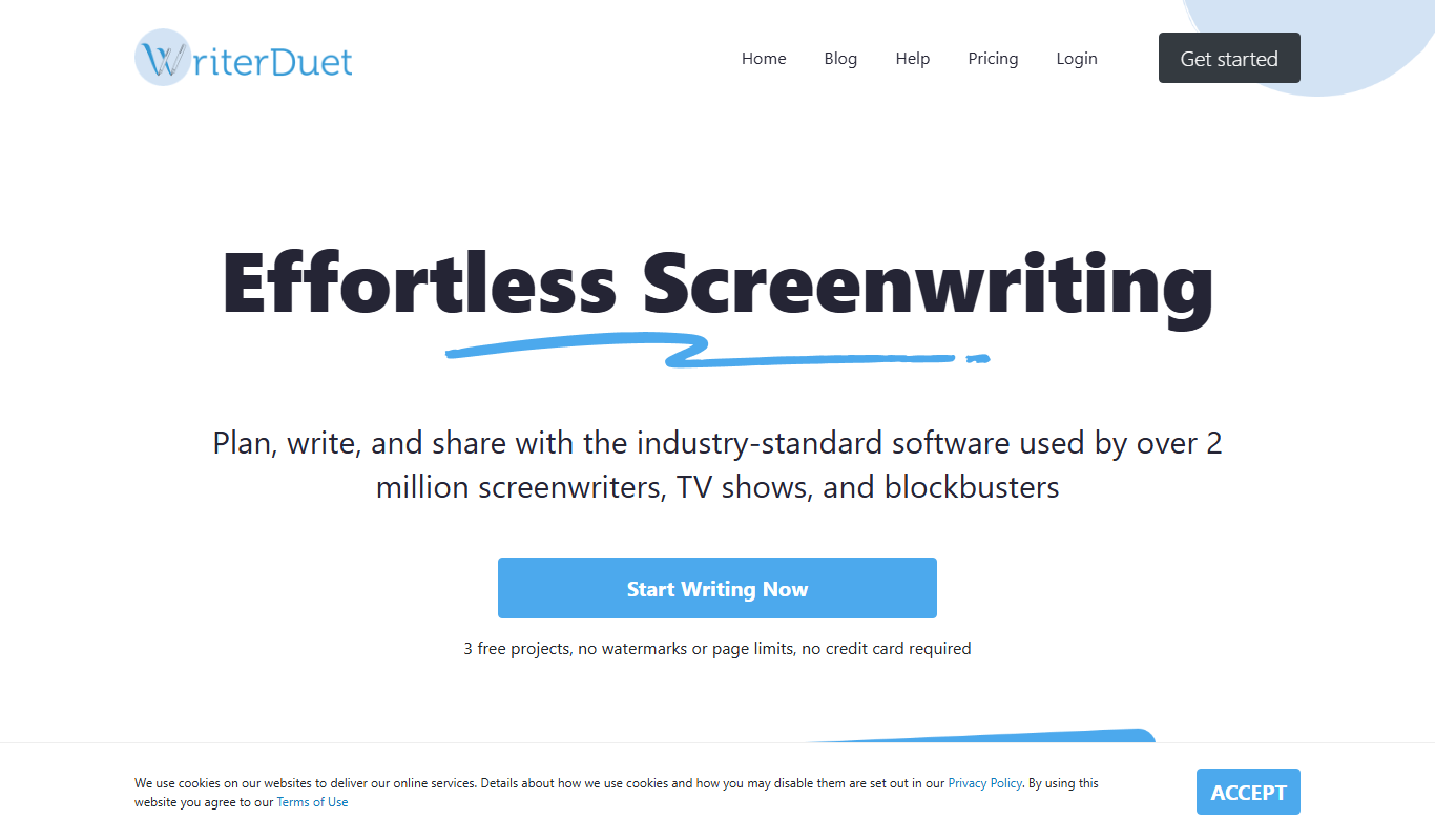 WriterDuet app screenshot