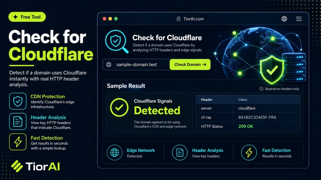 Check For Cloudflare free online tool by TiorAI - interface preview