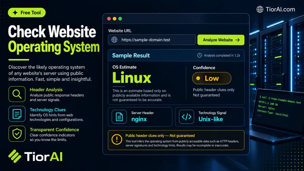 Website OS Detector free online tool by TiorAI - interface preview