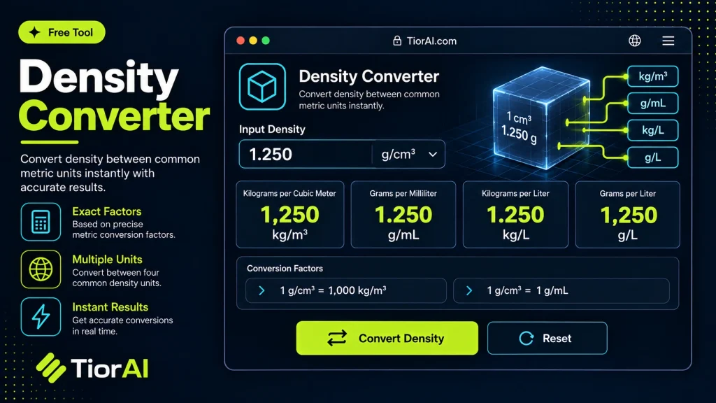Density Converter free online tool by TiorAI - interface preview