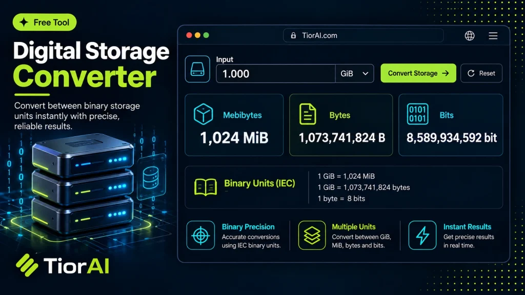 Digital Storage Converter free online tool by TiorAI - interface preview