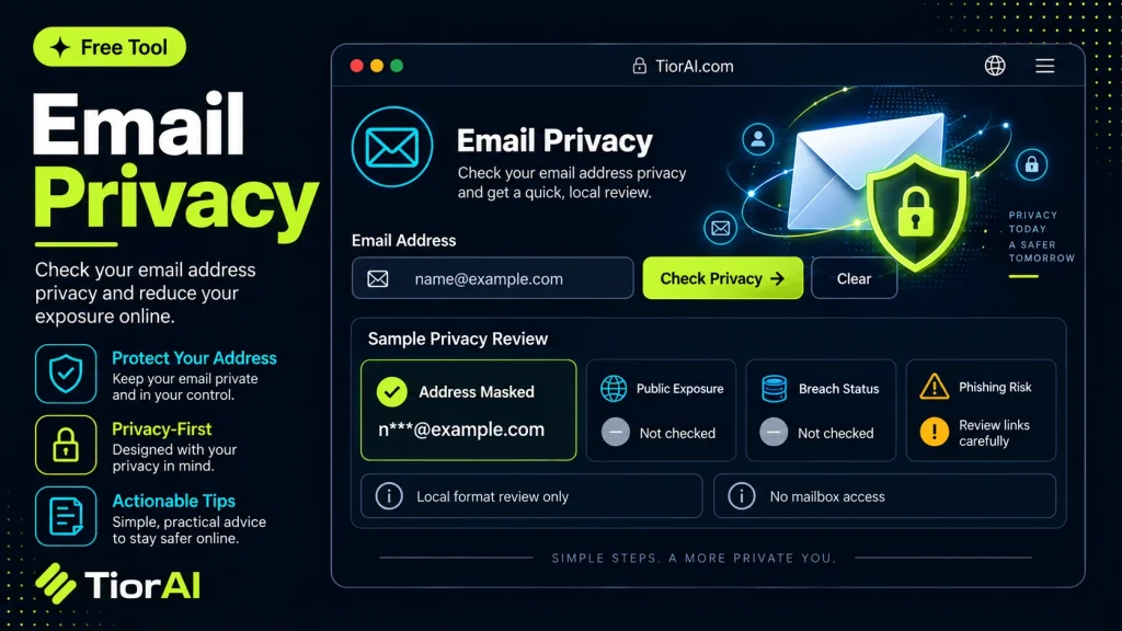 Email Privacy free online tool by TiorAI - interface preview