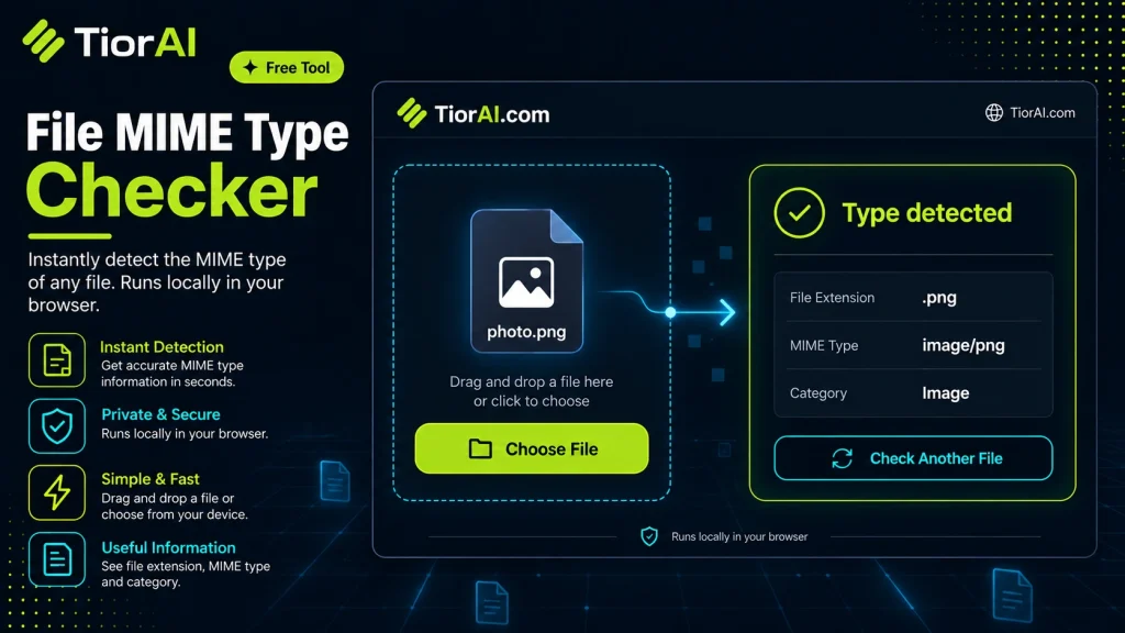 File Mime Type Checker free online tool by TiorAI - interface preview