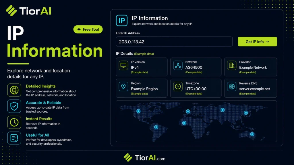 IP Information free online tool by TiorAI - interface preview