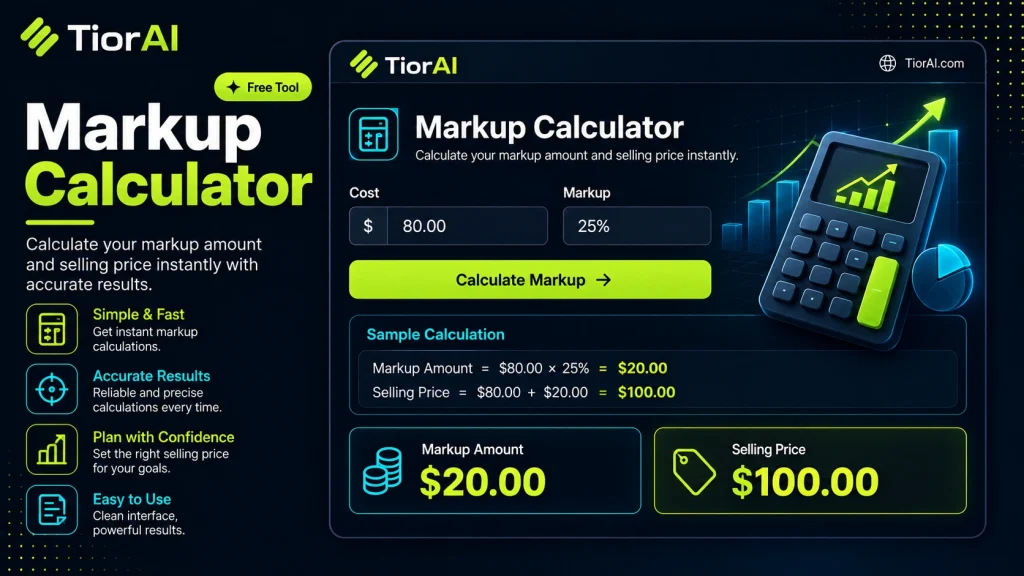 Markup Calculator free online tool by TiorAI - interface preview