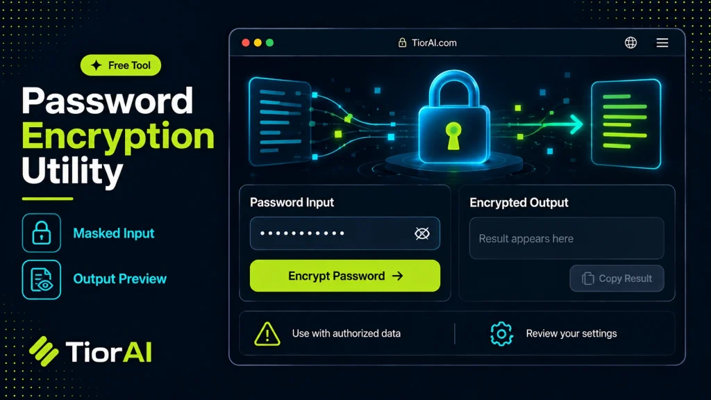 Password Encryption Utility free online tool by TiorAI - interface preview