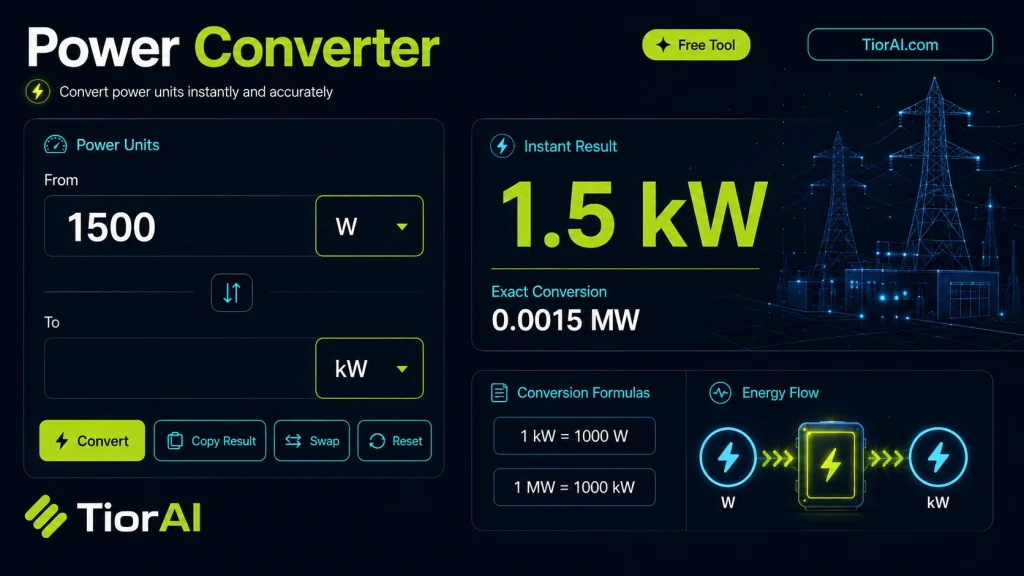 Power Converter free online tool by TiorAI - interface preview