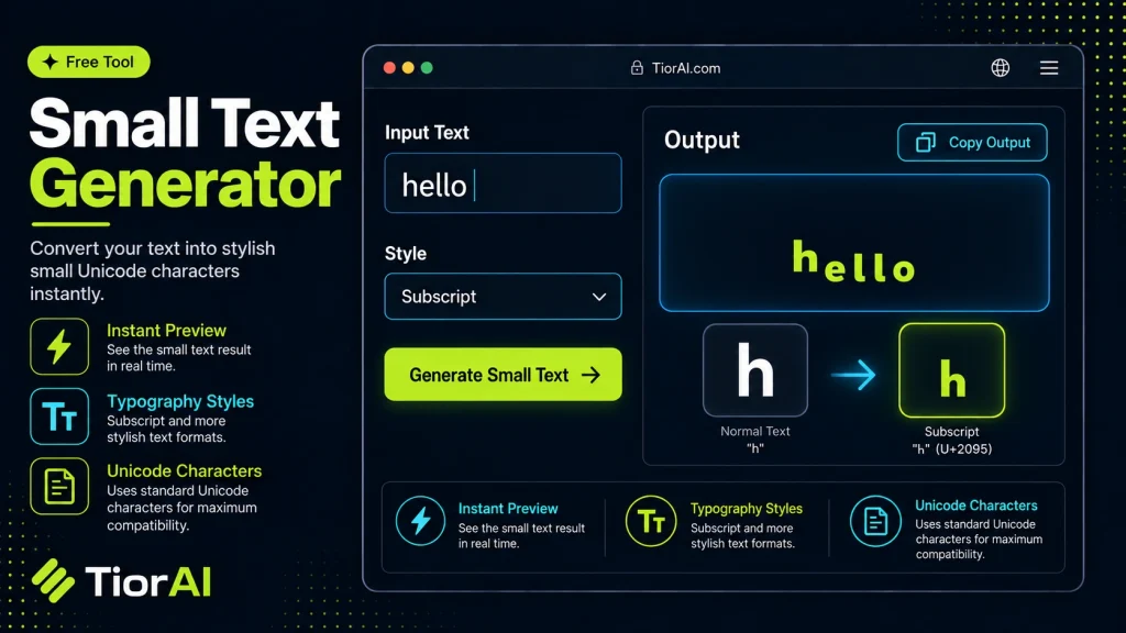 Small Text Generator free online tool by TiorAI - interface preview